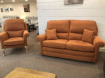 Picture of Livorno Small Arm 2.5 Seater Sofa and Modena Chair in Comfy Tangerine_SOLD