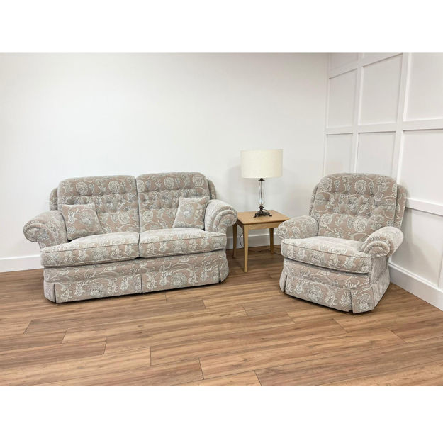 Picture of Capri High Arm 2 Seater Sofa and Chair in Plush 50 Fabric