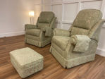 Picture of 2 Malvern Power Racliners With Matching Footstool and Arm Protectors in Ungaro 70/10 Fabric