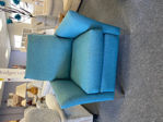 Picture of Milo High Back 3 Seater Sofa, High Back Chair and Low back Chair in Dundee SR13627 Blue Fabric.
