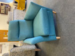 Picture of Milo High Back 3 Seater Sofa, High Back Chair and Low back Chair in Dundee SR13627 Blue Fabric.