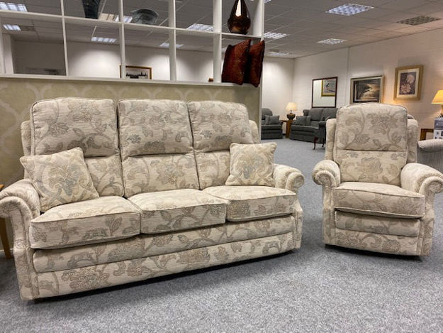 Picture of Seville 3 Seater Sofa and Gents Chair in Floral Oyster