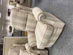 Picture of Seville 2 Seater Sofa in Medallion Oyster and Chair in Coordinating Stripe Oyster Fabic