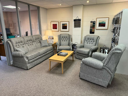 Picture of Amalfi 3 seater sofa with chair, manual recliner and Parma chair